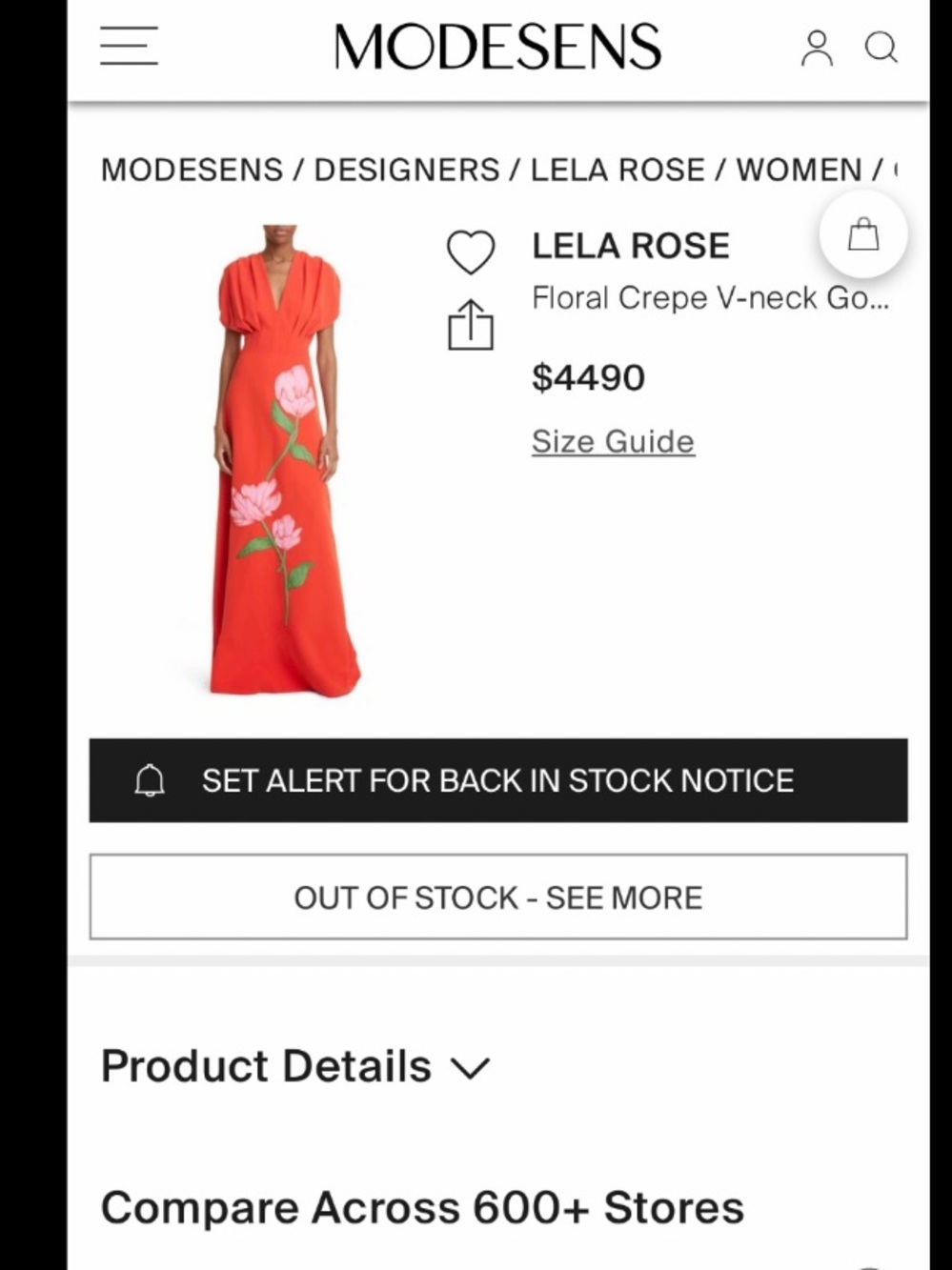 Lela Rose 🌸🌹🌷Coral-Red Maxi Gown - Picture 4 of 6